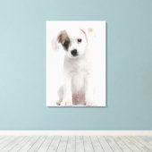Kruispuppy (2 maanden oud) canvas afdruk (Insitu (Houten vloer))