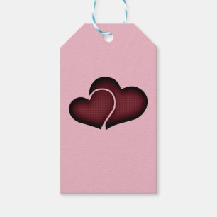Kruisraster Rood Duo Harten Cadeaulabel