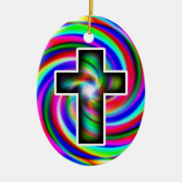 Kruisregenboogspiraal Keramisch Ornament