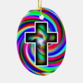 Kruisregenboogspiraal Keramisch Ornament (Achterkant)