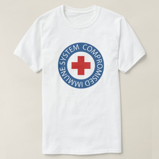 Kruisrood blauw Compromisimmuunsysteem T-shirt (Design voorkant)