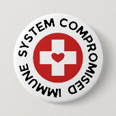 Kruisrood hartgeCompromishet immuunsysteem Ronde Button 7,6 Cm (Voorkant)