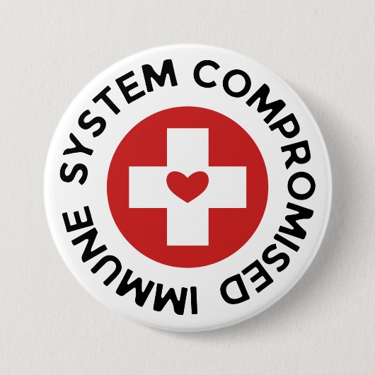 Kruisrood hartgeCompromishet immuunsysteem Ronde Button 7,6 Cm (Voorkant)