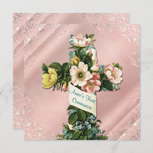  kruisroze  eerste gemeenschap kaart (Voorkant / Achterkant)