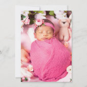 Kruisroze orchidee bloemdoop kaart (Achterkant)