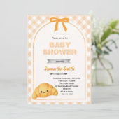 Kruissant baby shower feest uitnodiging (Staand voorkant)