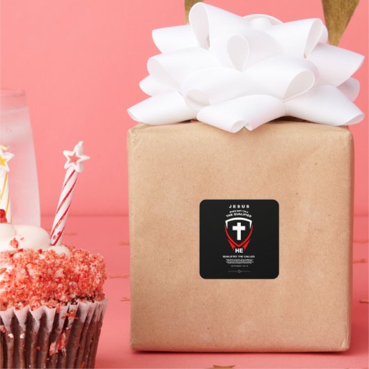 Kruisschild Vierkante Sticker (Feest)