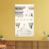 Kruissectie en architectonische details van Kutciu Canvas Afdruk (Insitu (Woonkamer))