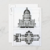 Kruissectie van de kathedraal van St. Paul Briefkaart (Voorkant / Achterkant)