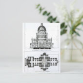 Kruissectie van de kathedraal van St. Paul Briefkaart (Staand voorkant)