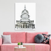 Kruissectie van de kathedraal van St. Paul Canvas Afdruk (Insitu (Woonkamer))