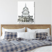 Kruissectie van de kathedraal van St. Paul Canvas Afdruk (Insitu (Slaapkamer))