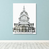 Kruissectie van de kathedraal van St. Paul Canvas Afdruk (Insitu (Houten vloer))