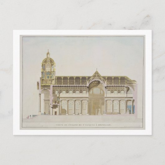 Kruissectie van de St. Jacques-kerk in Brussel Briefkaart (Voorkant)