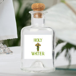  kruisspringbloemen Heilig water Likeurfles Etiket