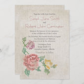 Kruissteek Antiek bruiloft Uitnodiging (Voorkant / Achterkant)