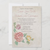 Kruissteek Antiek bruiloft Uitnodiging (Voorkant)