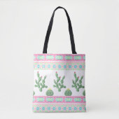 Kruissteek bloemen borduurderig kruislingkruis tote bag (Voorkant)