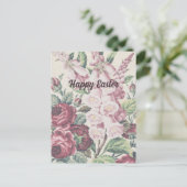 kruissteek bloemen feestdagenkaart (Staand voorkant)