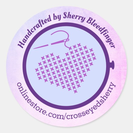 Kruissteek borduurcilindrisch hoepeltje gepersonal ronde sticker (Voorkant)