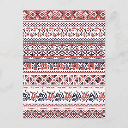 Kruissteek design patronen briefkaart (Voorkant)