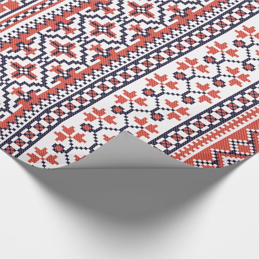 Kruissteek design patronen cadeaupapier (Hoek)