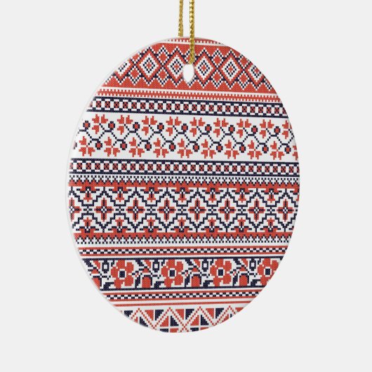 Kruissteek design patronen keramisch ornament (Rechts)