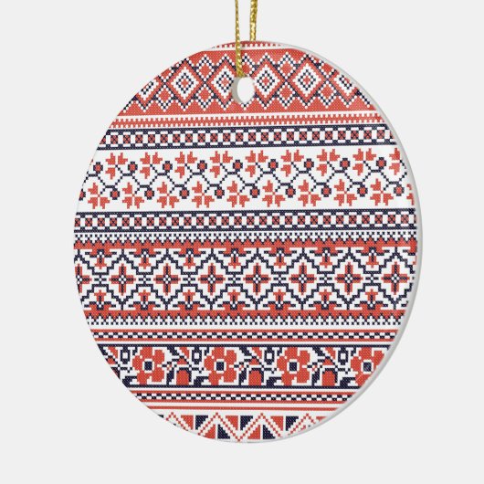 Kruissteek design patronen keramisch ornament (Links)