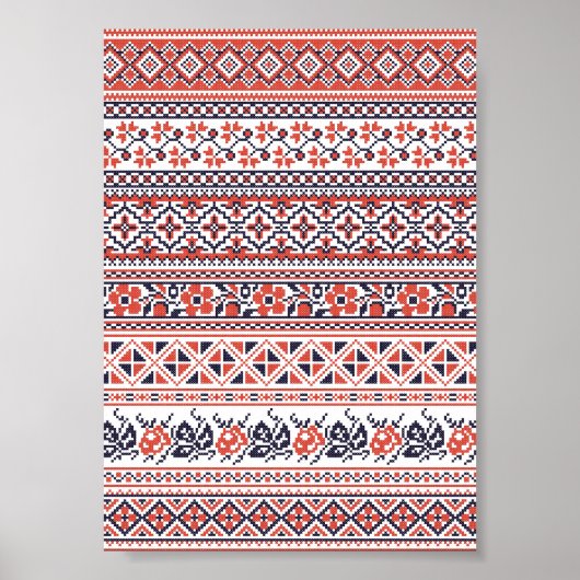 Kruissteek design patronen poster (Voorkant)