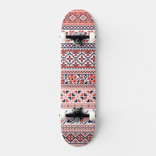 Kruissteek design patronen skateboard (Voorkant)