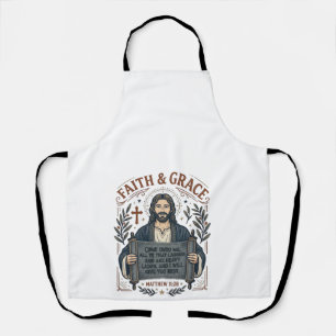 Kruissteek Jezus Vintage T-shirt Christelijk Grafi Schort
