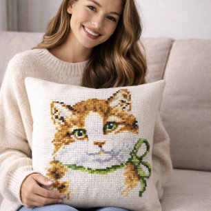 Kruissteek Kitten Kussen