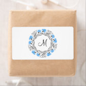 Kruissteek Kornflower Circle Monogram Initiaal Etiket (Insitu)