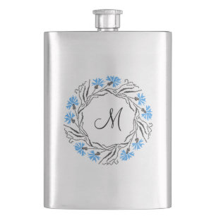 Kruissteek Kornflower Circle Monogram Initiaal Flacon