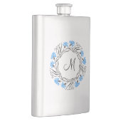 Kruissteek Kornflower Circle Monogram Initiaal Flacon (Rechts)