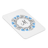 Kruissteek Kornflower Circle Monogram Initiaal Magneet (Rechterzijde)