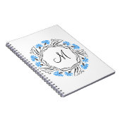 Kruissteek Kornflower Circle Monogram Initiaal Notitieboek (Rechterzijde)