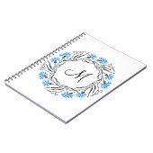 Kruissteek Kornflower Circle Monogram Initiaal Notitieboek (Linkerzijde)