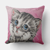 Kruissteek Kussen met Schattig Kittensjabloon (Voorkant)