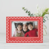 Kruissteek lijst prettige feestdagen Kaart (Staand voorkant)