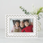 Kruissteek lijst prettige feestdagen Kaart (Staand voorkant)