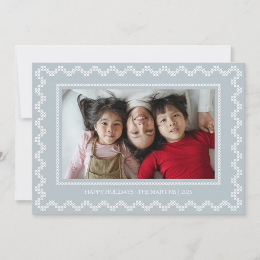 Kruissteek lijst prettige feestdagen Kaart (Voorkant)