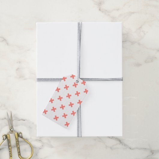 Kruissteek op wit cadeaulabel (Met Touw)