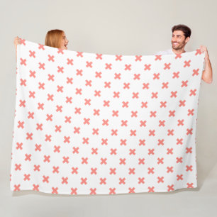 Kruissteek op wit fleece deken