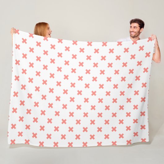 Kruissteek op wit fleece deken (In situ)