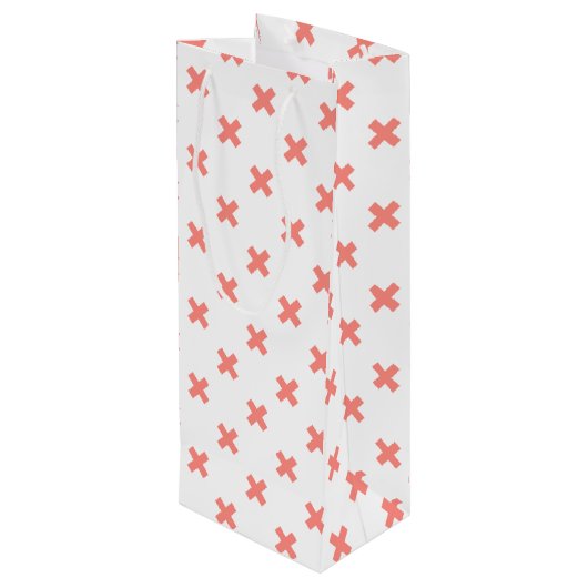 Kruissteek op wit wijn cadeautas (Achterkant Gekanteld)