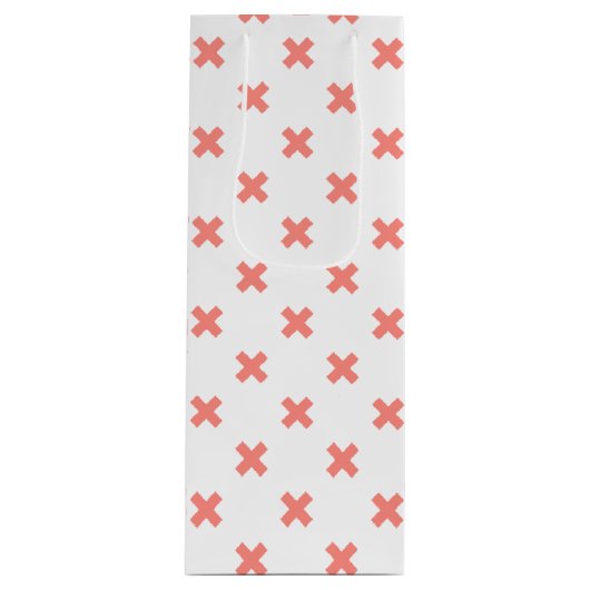 Kruissteek op wit wijn cadeautas (Voorkant)