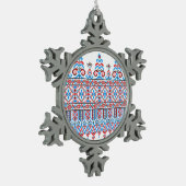 Kruissteek Tin Sneeuwvlok Ornament (Links)