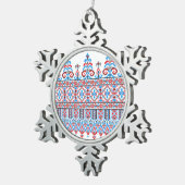 Kruissteek Tin Sneeuwvlok Ornament (Rechts)