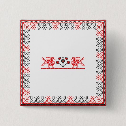 Kruissteek Vierkante Button 5,1 Cm (Voorkant)
